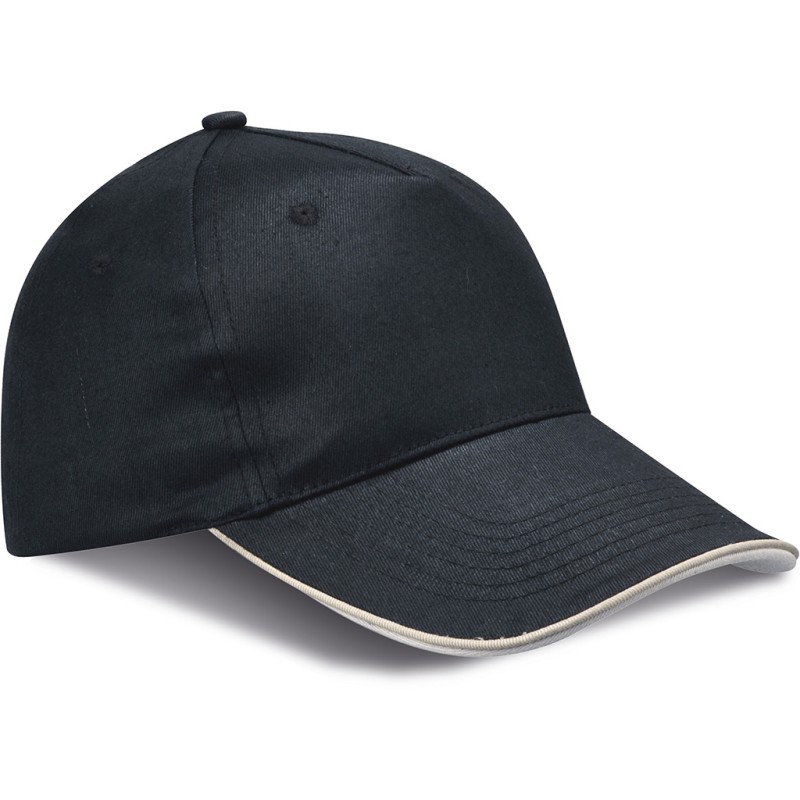 Cappellino 5 pannelli nero personalizzato K18045N