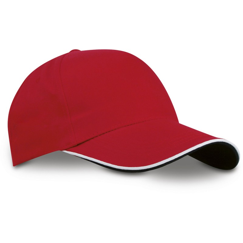 Cappellino 5 pannelli rosso personalizzato K18144R
