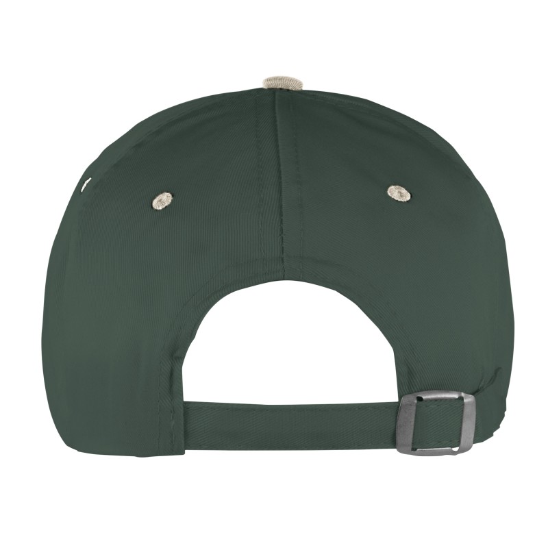 Cappellino 5 pannelli verde/natural personalizzato K18041VI/NT