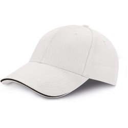 Cappellino 6 pannelli bianco/nero personalizzato K18065B/N