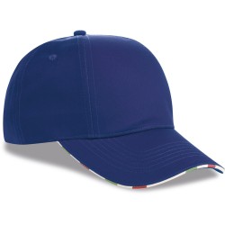 Cappellino 6 pannelli blu royal personalizzato K18142BL