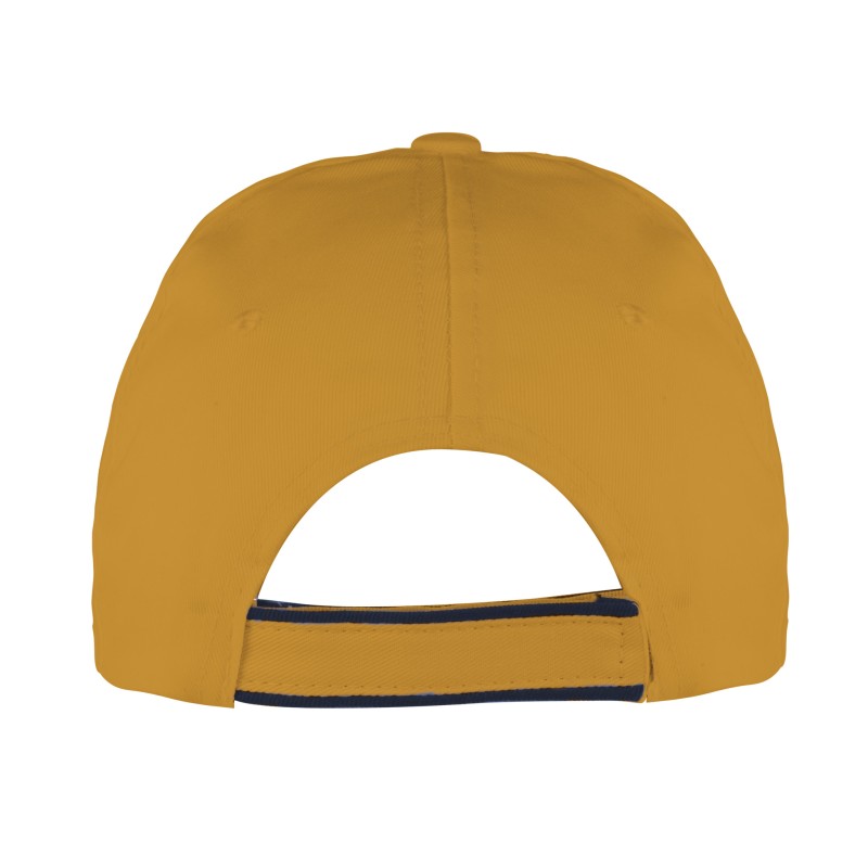 Cappellino 6 pannelli giallo personalizzato K18062G