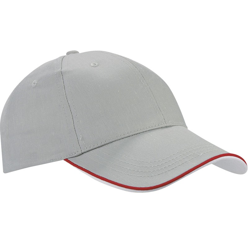 Cappellino 6 pannelli grigio personalizzato K18062GR
