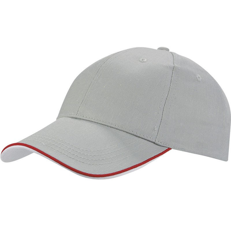 Cappellino 6 pannelli grigio personalizzato K18062GR