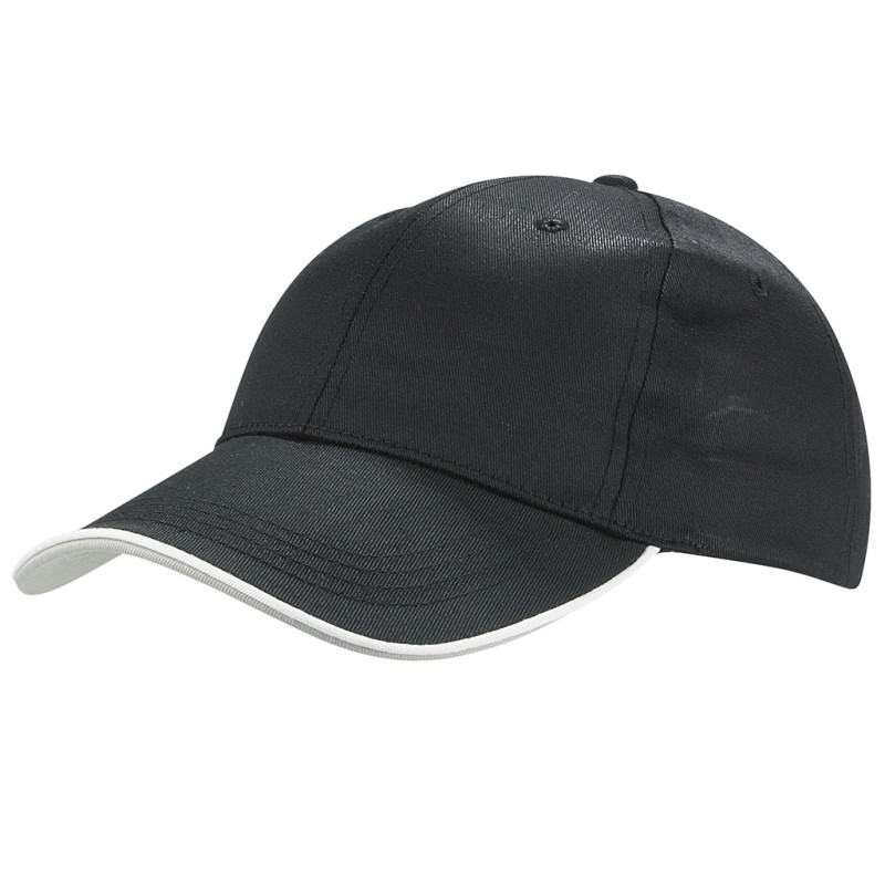 Cappellino 6 pannelli nero personalizzato K18062N
