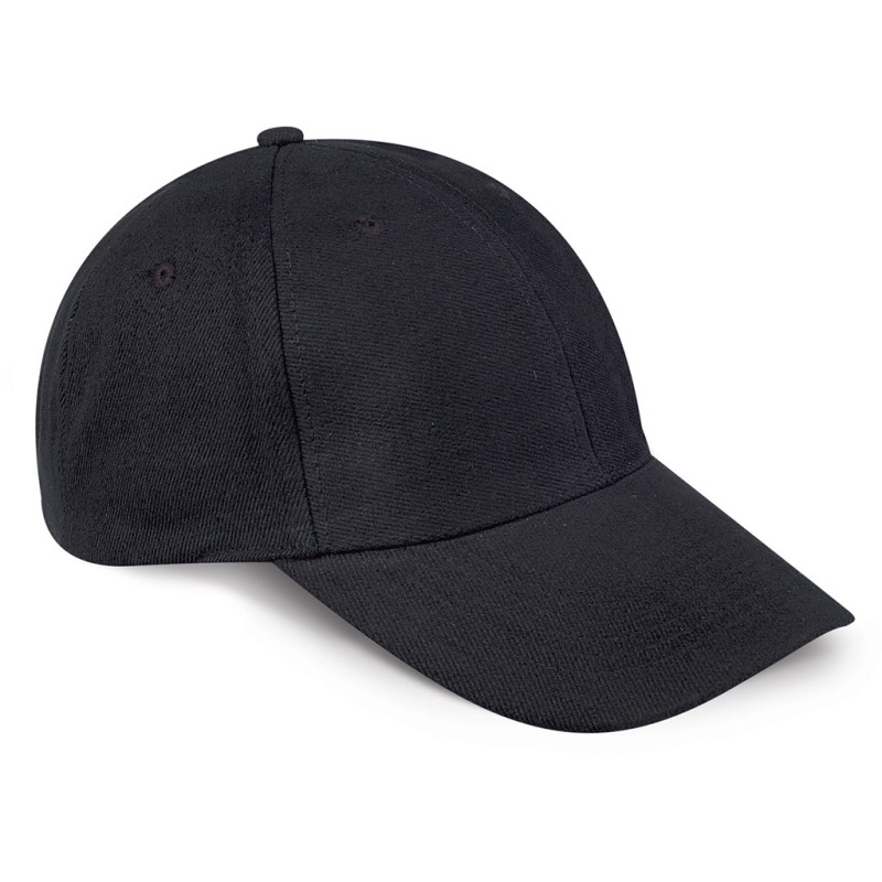 Cappellino 6 pannelli nero personalizzato K18063N