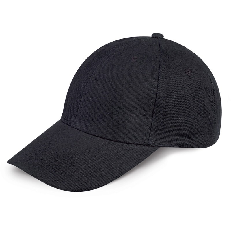 Cappellino 6 pannelli nero personalizzato K18063N