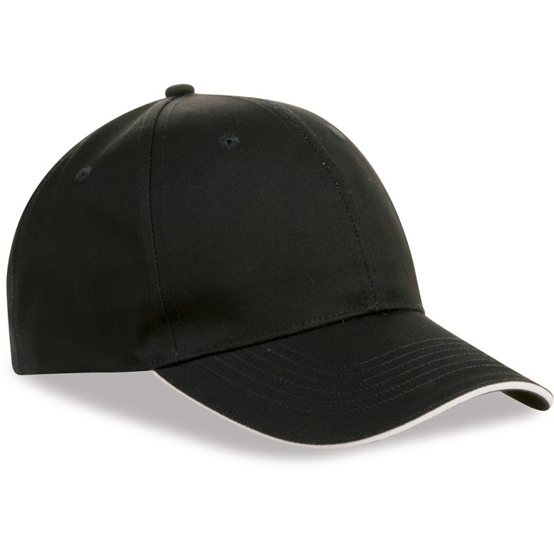 Cappellino 6 pannelli nero personalizzato K18064N