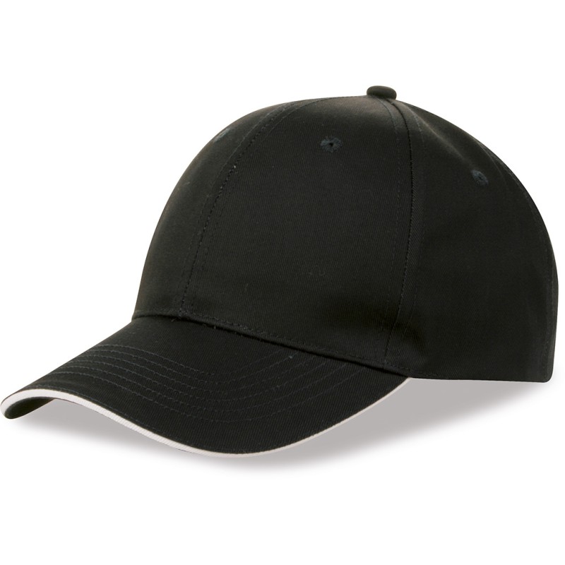 Cappellino 6 pannelli nero personalizzato K18064N