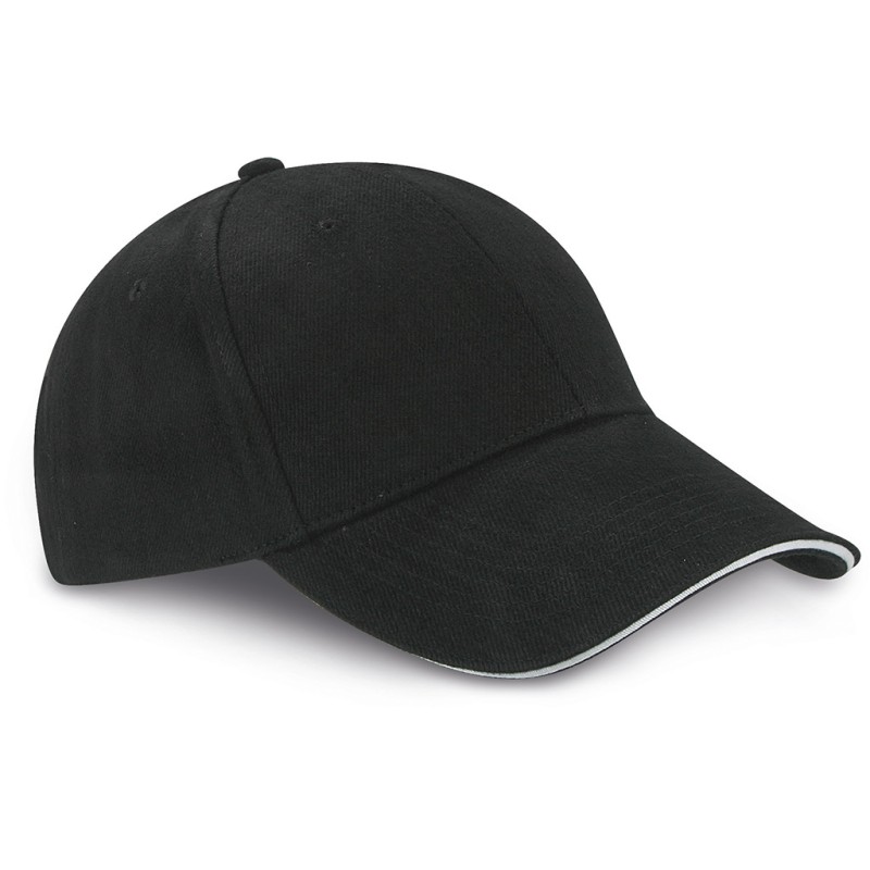 Cappellino 6 pannelli nero personalizzato K18065N