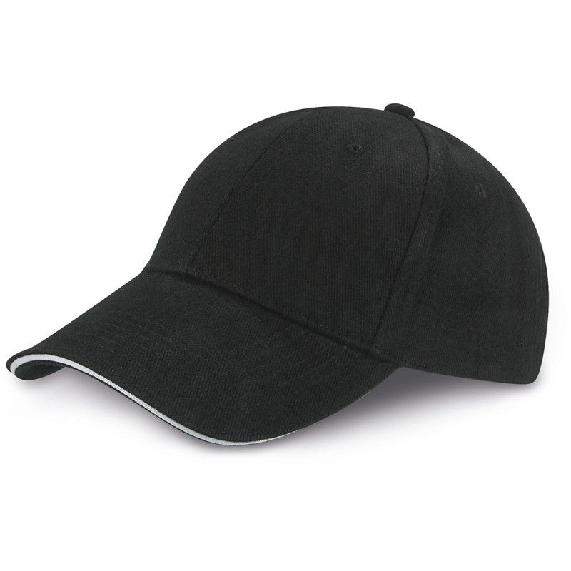 Cappellino 6 pannelli nero personalizzato K18065N