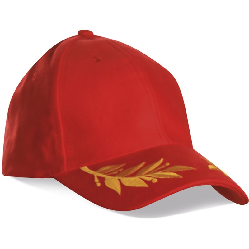 Cappellino 6 pannelli rosso personalizzato K18054R