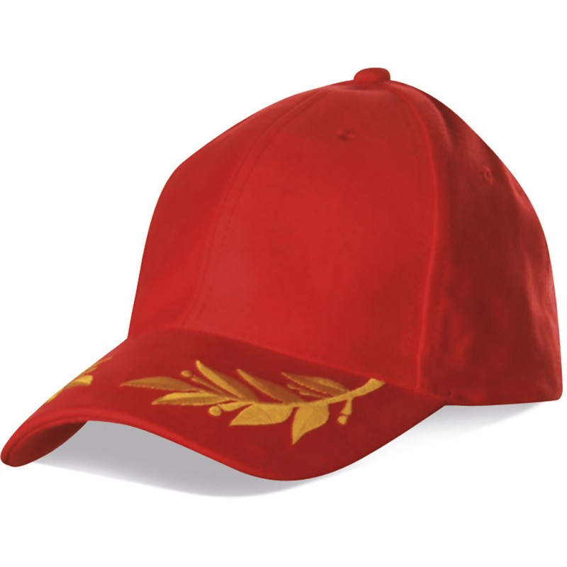 Cappellino 6 pannelli rosso personalizzato K18054R