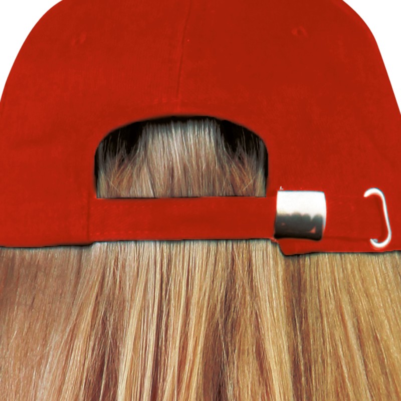 Cappellino 6 pannelli rosso personalizzato K18054R