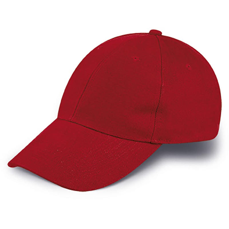 Cappellino 6 pannelli rosso personalizzato K18063R