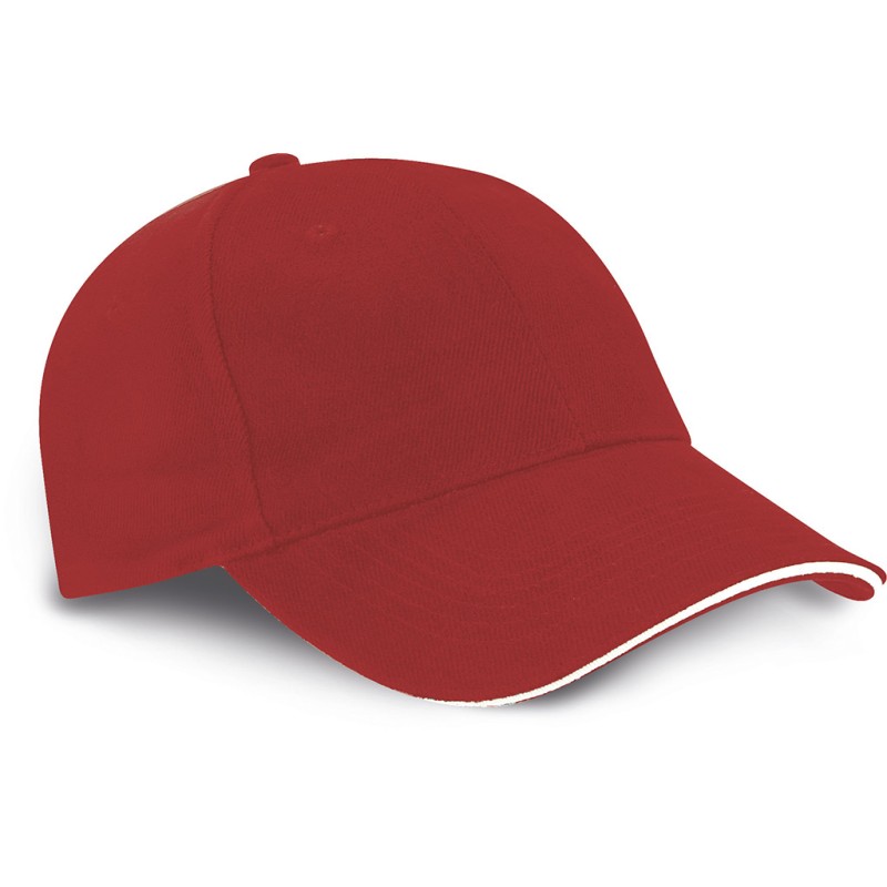 Cappellino 6 pannelli rosso personalizzato K18065R