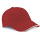 Cappellino 6 pannelli rosso personalizzato K18065R
