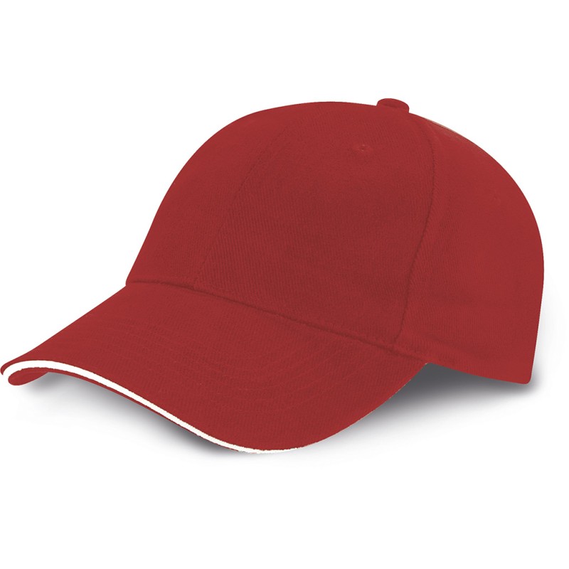 Cappellino 6 pannelli rosso personalizzato K18065R