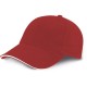 Cappellino 6 pannelli rosso personalizzato K18065R