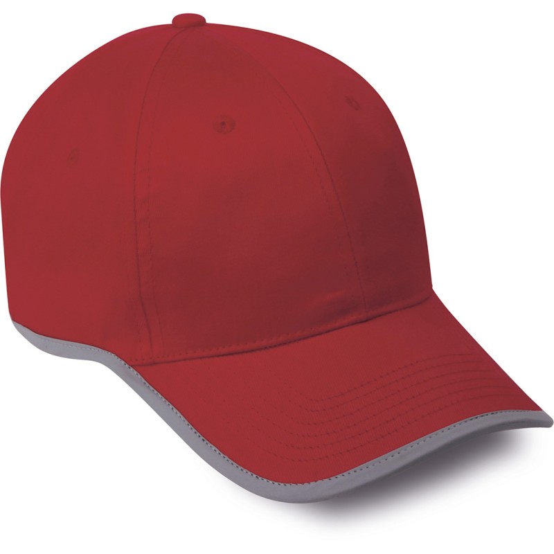 Cappellino 6 pannelli rosso personalizzato K18147R