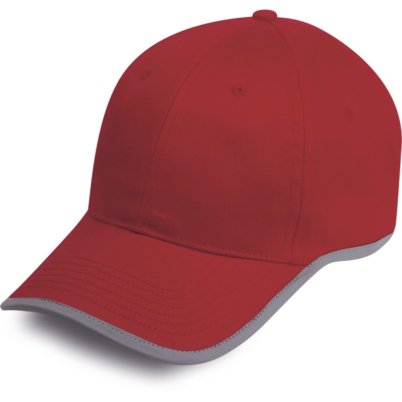 Cappellino 6 pannelli rosso personalizzato K18147R