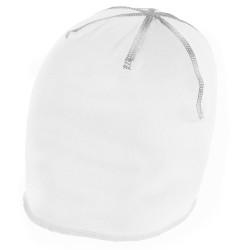 Cappellino elasticizzato con cuciture reflex e con micropile interno bianco personalizzato K18300B