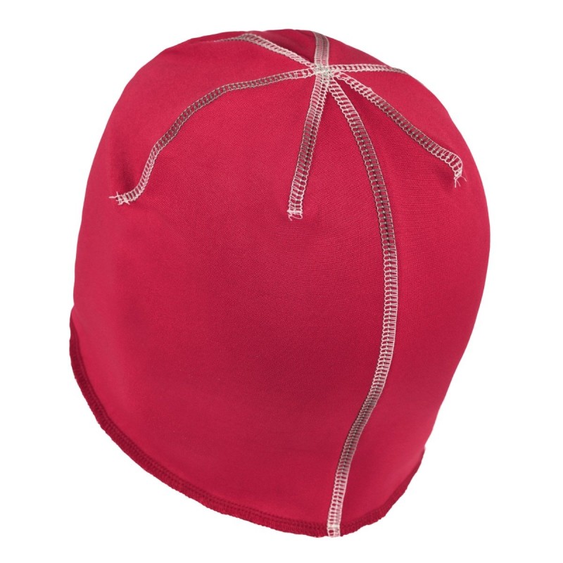 Cappellino elasticizzato con cuciture reflex e con micropile interno rosso personalizzato K18300R