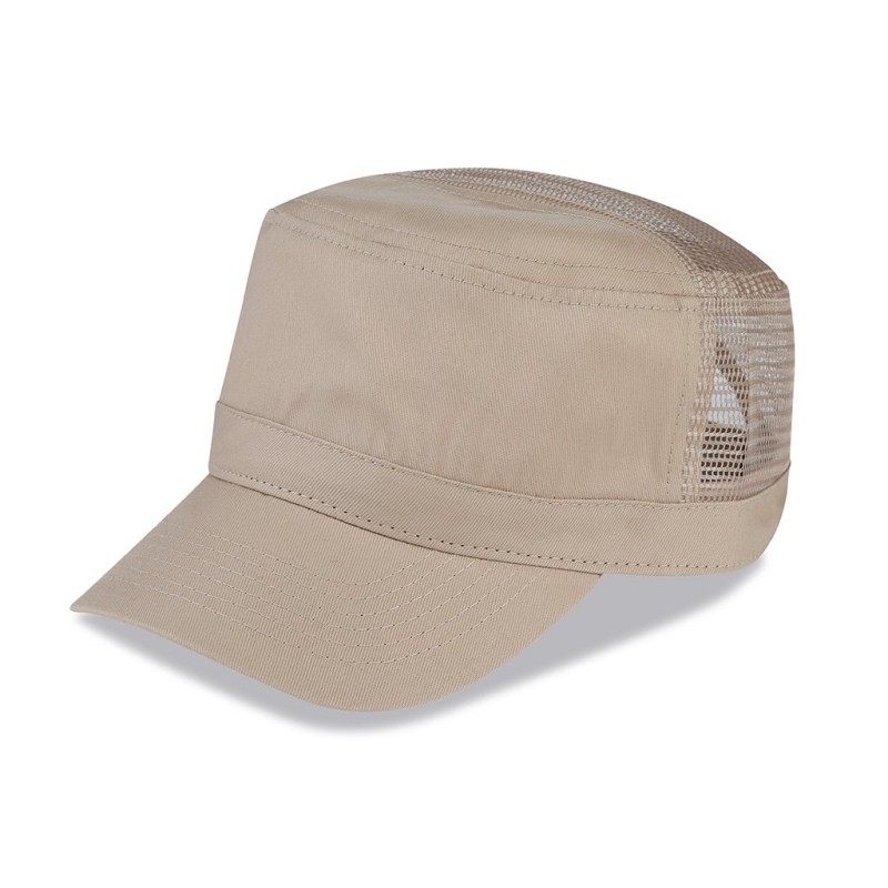 Cappellino militare mesh in cotone e poliestere kaki personalizzato K18056KA