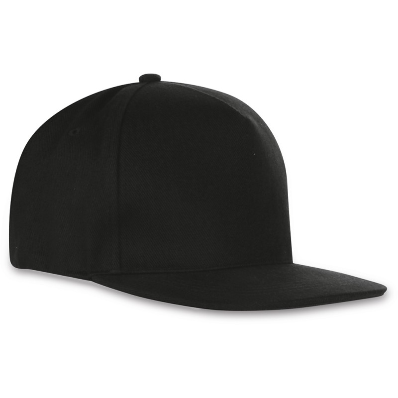 Cappellino rapper 5 pannelli nero personalizzato K18083N