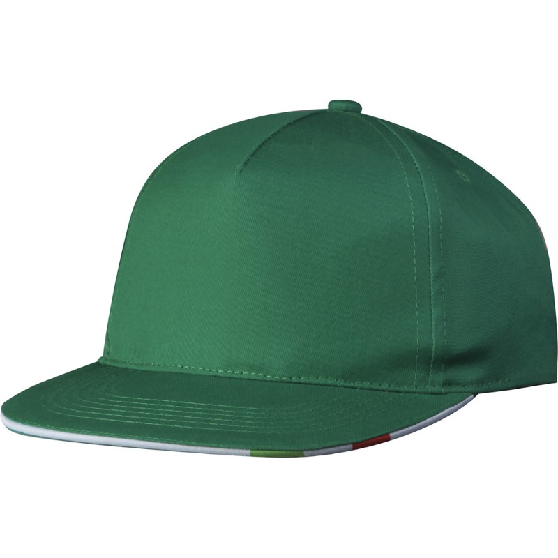 Cappellino rapper 5 pannelli verde personalizzato K18098V