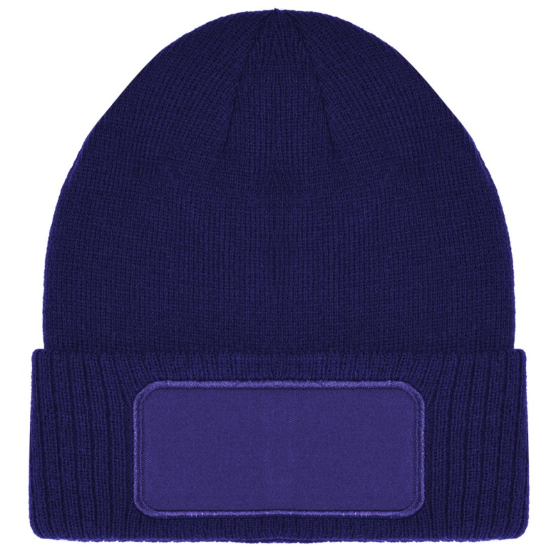 Cappellino zuccotto doppio strato in acrilico con targhetta blu royal personalizzato K18115BL