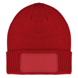Cappellino zuccotto doppio strato in acrilico con targhetta rosso personalizzato K18115R