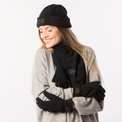 Cappellino zuccotto in pile nero personalizzato K18077N