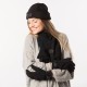 Cappellino zuccotto in pile nero personalizzato K18077N