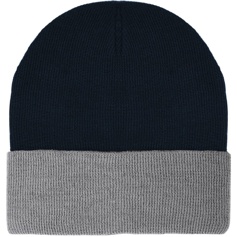 Cappellino zuccotto in rpet blu navy/grigio personalizzato K18116NY/GR