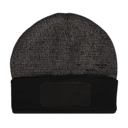 Cappellino zuccotto reflex doppio strato in acrilico con targhetta nero personalizzato K18125N