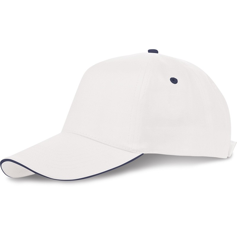 Cappello bianco/blu navy personalizzato K18043B/NY