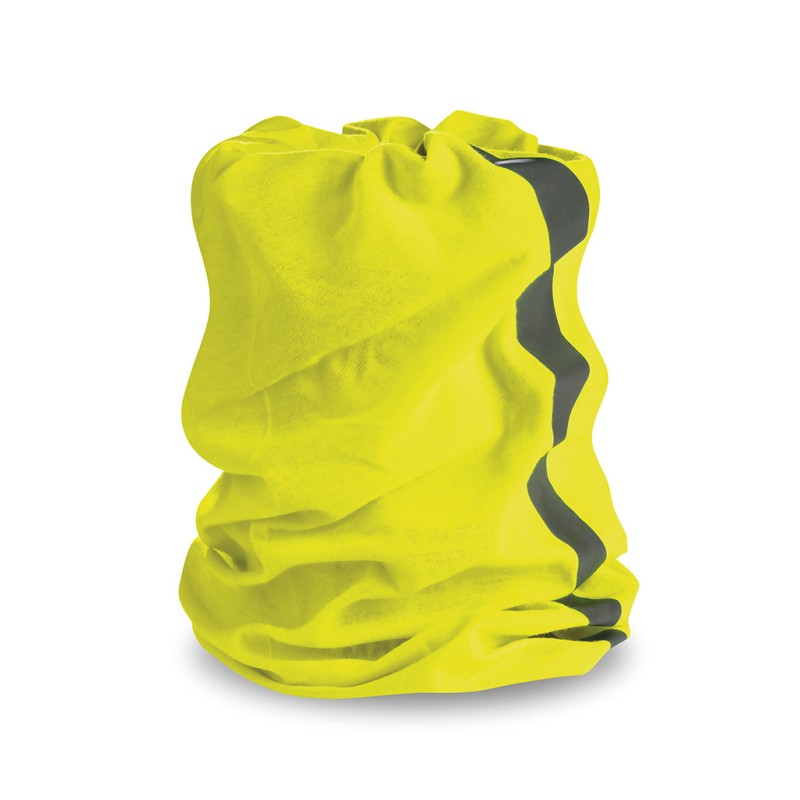 Fascia multiuso reflex colori fluorescenti in poliestere giallo personalizzato K18137G