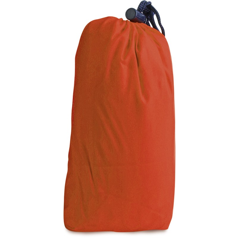 Giacca antipioggia con sacchetto in poliestere arancione personalizzata K18503A