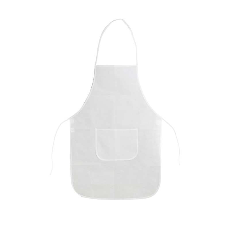 Grembiule da cucina classico in tnt bianco personalizzato K18185B