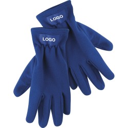 Guanti in pile blu royal personalizzato K18059BL
