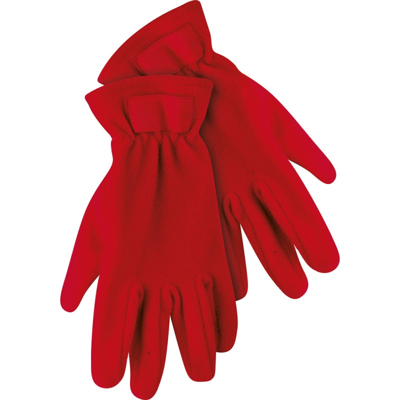 Guanti in pile rosso personalizzato K18059R