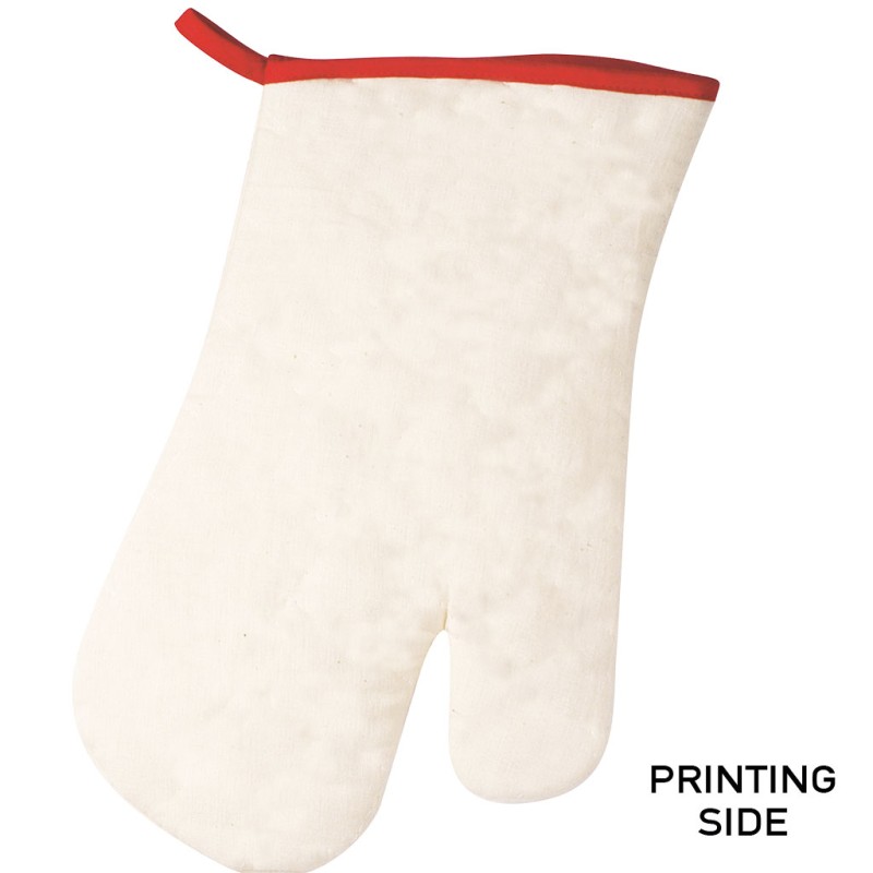 Guanto da cucina in cotone rosso personalizzato K18011R