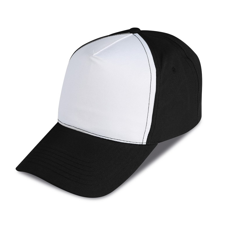 Cappellino golf 5 pannelli nero personalizzato K18015N