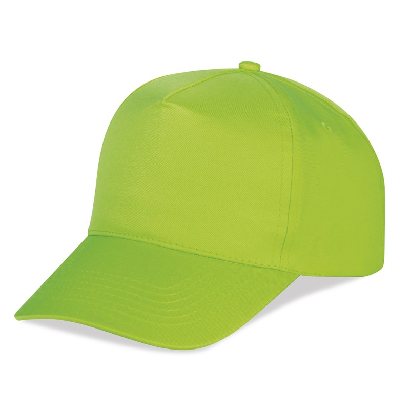 Cappellino golf 5 pannelli verde acido personalizzato K18019VA