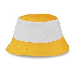 Cappellino miramare in cotone bianco/giallo personalizzato K18020B/G Cappellino miramare in cotone bianco/giallo personalizzato K18020B/G
