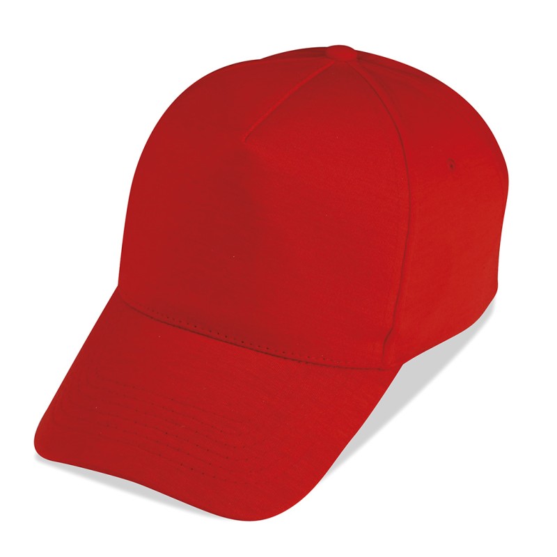 Cappellino golf 5 pannelli rosso personalizzato K18024R