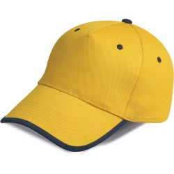 Cappellino 5 pannelli giallo/blu navy personalizzato K18041G/NY Cappellino 5 pannelli giallo/blu navy personalizzato K18041G/NY