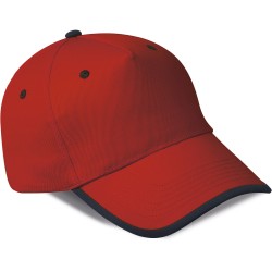 Cappellino 5 pannelli rosso/blu navy personalizzato K18041R/NY Cappellino 5 pannelli rosso/blu navy personalizzato K18041R/NY