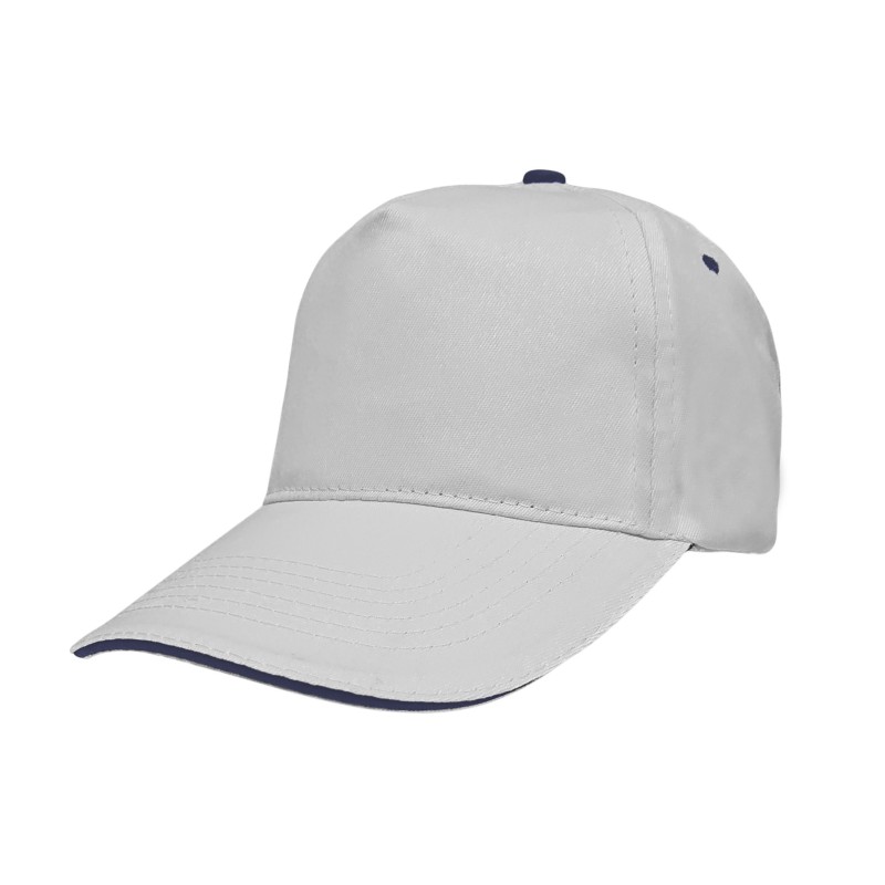 Cappello bianco/blu navy personalizzato K18043B/NY